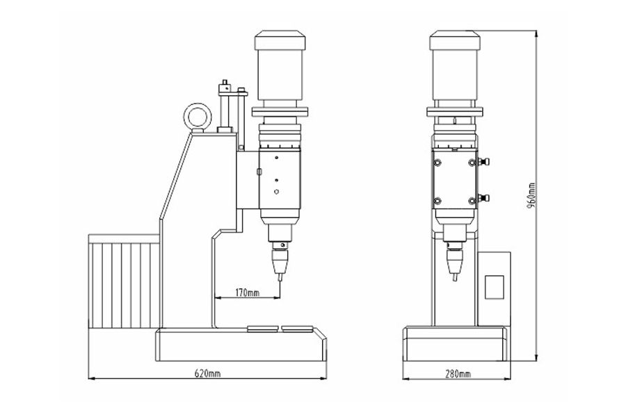 常規(guī)型液壓鉚接機結(jié)構(gòu)尺寸